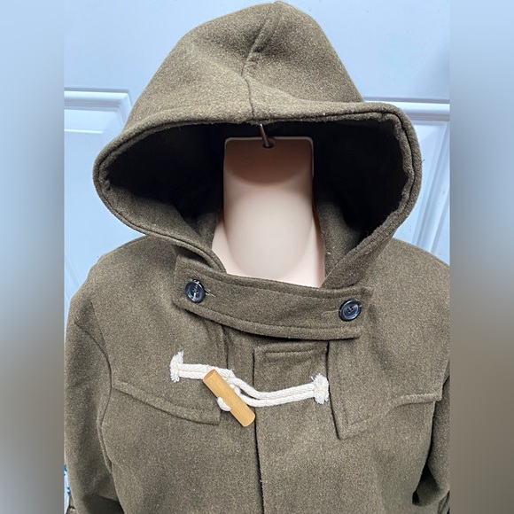 A’ Taylor Co. - Khaki Green Wool Blend Duffle Coat - Picture 3 of 6